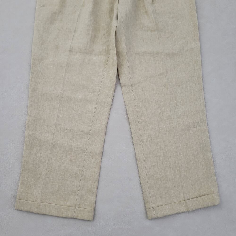 Vintage Jos A Bank Pants Mens 36x30 Linen Cuff Pleated Loose Fit - Picture 3 of 13